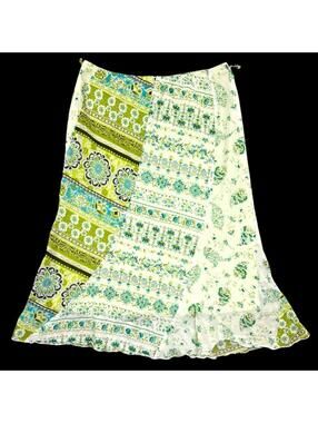 Y2K Boho IZ Byer Floral Patchwork Midi Skirt